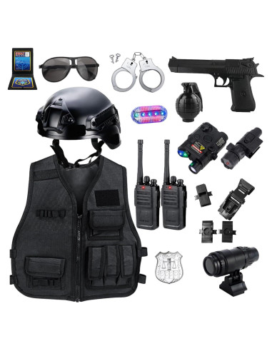 Chaleco Táctico de Policía para Niños con Casco y Accesorios