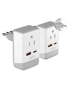 Adaptador de Enchufe Ceptics 2 Pack Tipo C y L para Europa