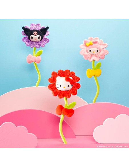 Flor Roja de Peluche Hello Kitty 14" con Tallo Flexible - Jazwares Flor Roja de Peluche Hello Kitty 14" con Tallo Flexible - Jazwares