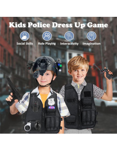 Chaleco Táctico de Policía para Niños con Casco y Accesorios 2