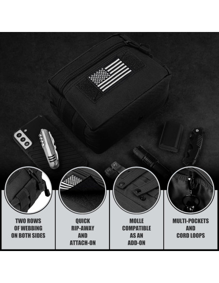 Bolsa Molle bvya Compacta Resistente al Agua 18x9x13cm