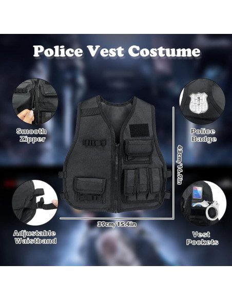 Chaleco Táctico de Policía para Niños con Casco y Accesorios