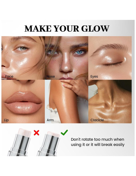 Bastón Iluminador Multiuso Blanco Perla 6.8cm - Larga Duración