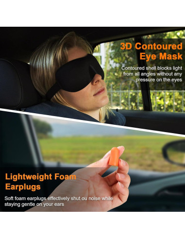 Almohada de Viaje Vzpeun con Capucha y Espuma de Memoria