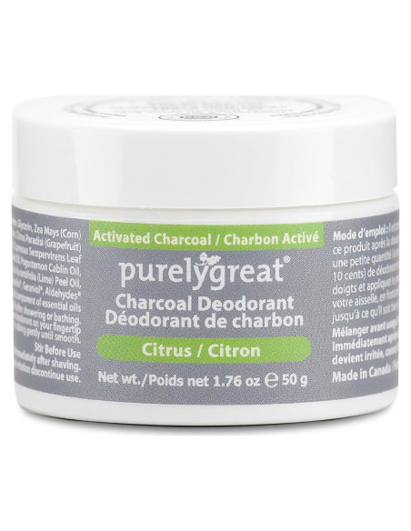 Desodorante Natural de Carbón Activado Purelygreat 50g