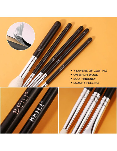 Juego de Pinceles de Maquillaje para Ojos BEILI 6pcs Profesional