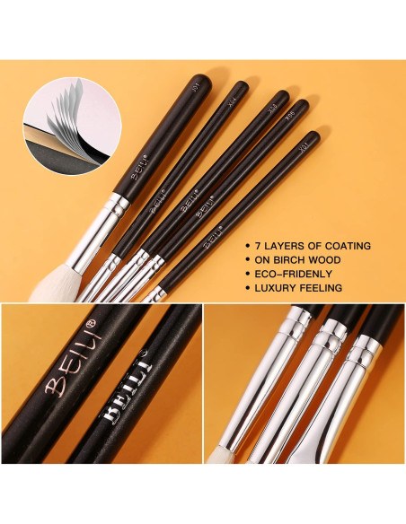 Juego de Pinceles de Maquillaje para Ojos BEILI 6pcs Profesional