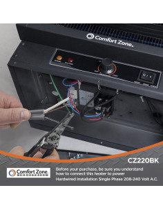 Calentador Eléctrico de Techo Comfort Zone 5000W 240V Negro 2