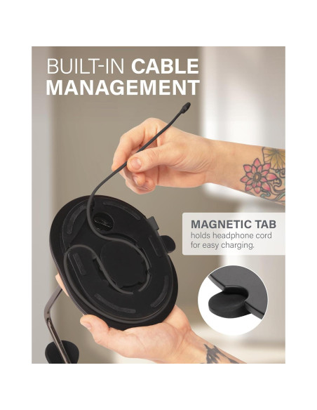 Soporte para Auriculares SANUS Ace Negro - Base Silicona y Gestión de Cable