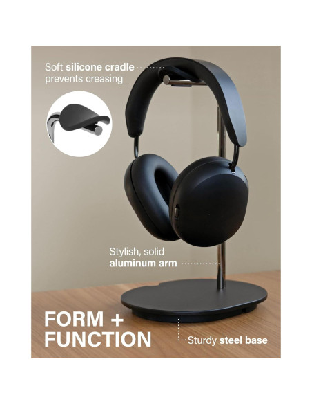 Soporte para Auriculares SANUS Ace Negro - Base Silicona y Gestión de Cable