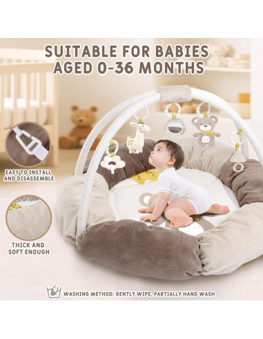 Alfombra de Juego 5 en 1 Oso para Bebés - Centro de Actividades