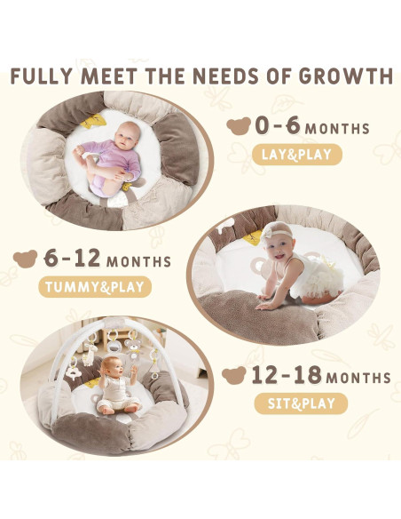 Alfombra de Juego 5 en 1 Oso para Bebés - Centro de Actividades
