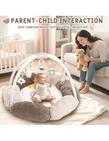 Alfombra de Juego 5 en 1 Oso para Bebés - Centro de Actividades