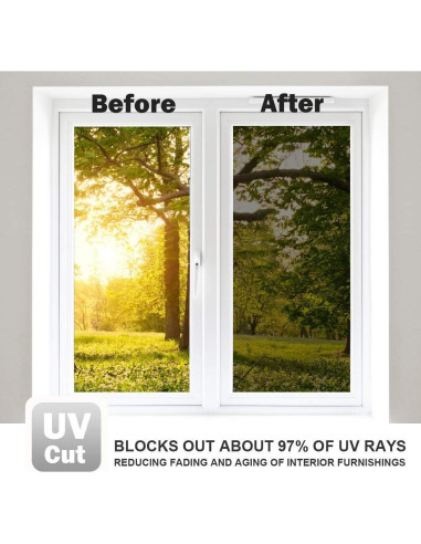 Película Espejo de Una Vía WPCTEV 44.5x198 cm Anti UV