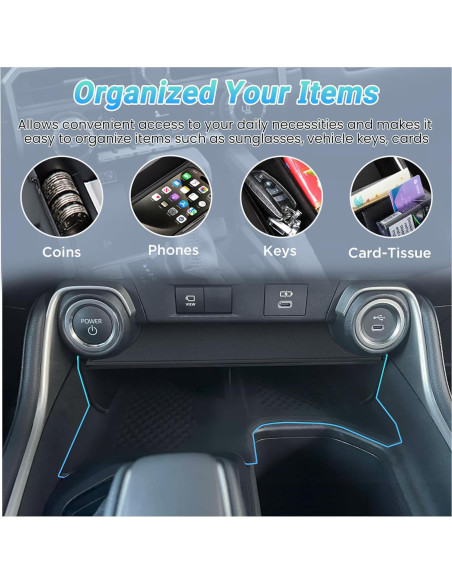 Organizador de Consola Central Sinminou para Toyota Grand Highlander 2023-2025