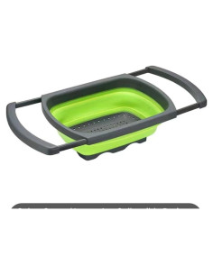 Colador Plegable Genérico Verde 9 Litros con Mangos Extensibles