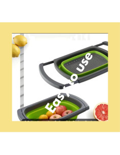 Colador Plegable Genérico Verde 9 Litros con Mangos Extensibles 2