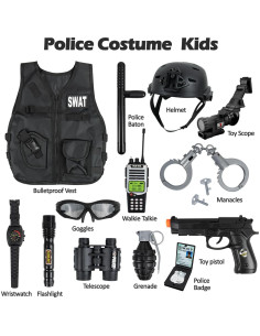 Disfraz de Policía SWAT para Niños RedCrab - 13 Piezas 2