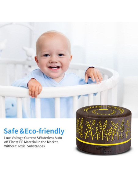 Difusor de Aromaterapia YONGYAO 500ml Ultrasónico Gris Difusor de Aromaterapia YONGYAO 500ml Ultrasónico Gris