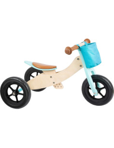 Triciclo de Madera Small Foot 2 en 1 Ajustable Turquesa 2
