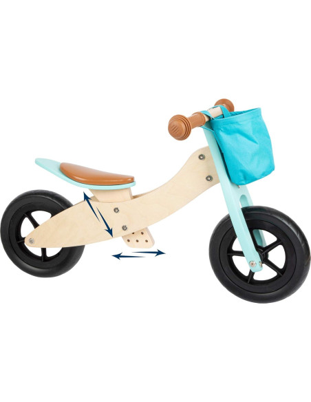 Triciclo de Madera Small Foot 2 en 1 Ajustable Turquesa