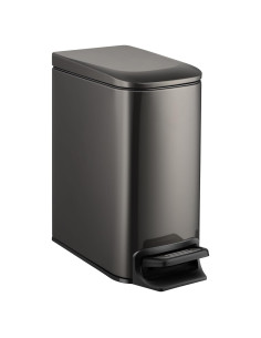 Papelera de Baño TIPGO Slim 6L con Tapa Cierre Suave - Negro Dorado