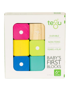 Bloques Magnéticos para Bebés Tegu 6 Piezas Madera Natural