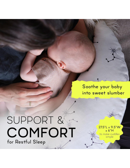 Almohada de Lactancia Moonjax Constelación 69.85 x 24.13 cm