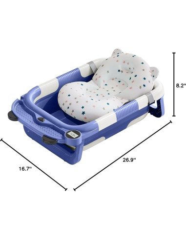 Bañera Plegable BBtinker para Bebés con Monitor de Temperatura