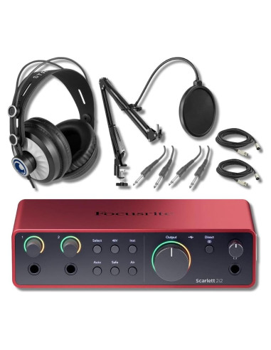 Focusrite Scarlett 2i2 4G + Auriculares CANS50 + Brazo Micrófono