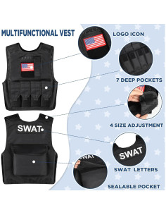 Disfraz de Policía SWAT Luucio para Niños - Talla Mediana (5-7 Años) 2