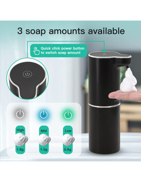 Dispensador de Jabón Espumoso Automático LAOPAO 300ml Negro
