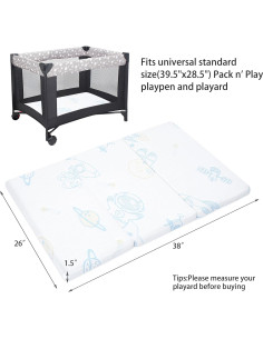 Colchón Trifold para Pack and Play Ressainic 96.5x66cm 2