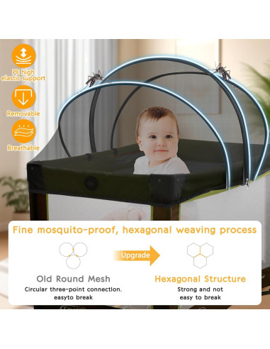 Funda Antimosquitos para Cuna de Viaje Jiangcha - Negro Grande