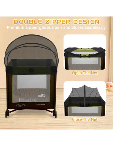 Funda Antimosquitos para Cuna de Viaje Jiangcha - Negro Grande