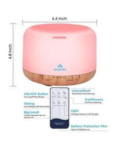 Difusor de Aceite Esencial 500ml MISERWE con Control Remoto 2