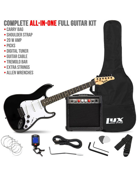 Guitarra Eléctrica LyxPro 99 cm Completa con Amplificador 20W