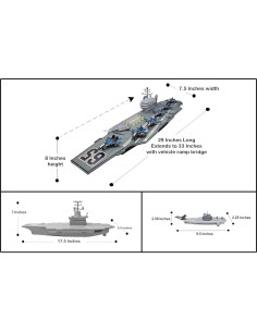 Set de Batalla Portaaviones Grande Juguete 73.66 cm 20 Vehículos 2