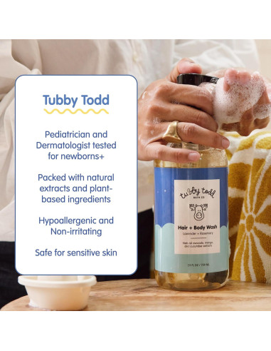 Jabón Natural Tubby Todd para Bebés 2x240ml Sin Fragancia