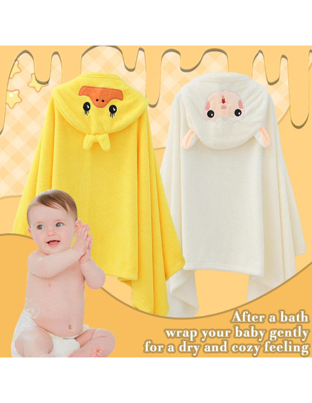 Toallas con Capucha FOINEMYED 2-Pack Bebés Suaves 69.85x139.7cm