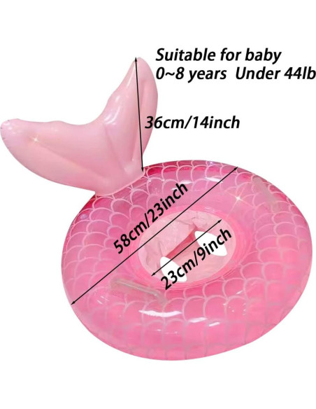 Flotador Inflable para Bebés UMBWORLD Sirena Rosa 20kg