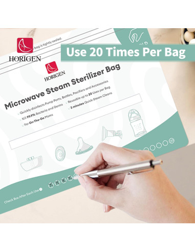 6 Bolsas de Microondas Reutilizables para Biberones Horigen