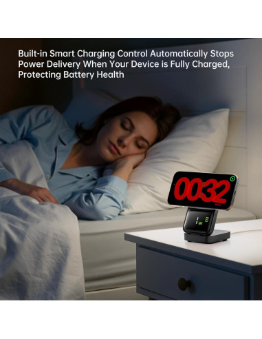 Estación de Carga Inalámbrica 3 en 1 GUSGU 15W para iPhone y iWatch