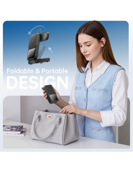 Estación de Carga Inalámbrica 3 en 1 GUSGU 15W para iPhone y iWatch