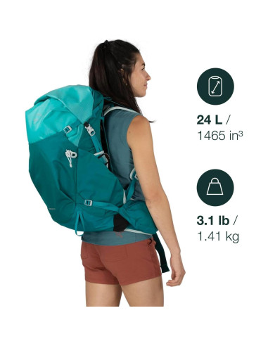 Mochila de Senderismo Osprey Downburst 24L Impermeable Verde