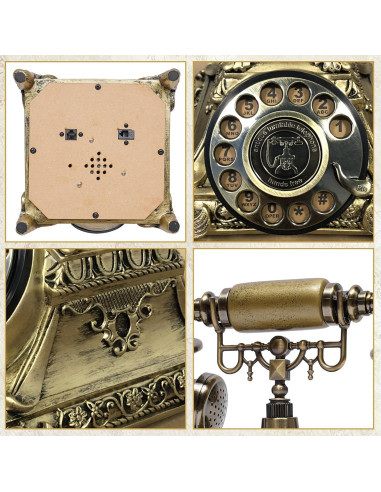 Teléfono Antiguo Sangyn Retro Europeo 1.2kg 29.2x25.4cm Bronce
