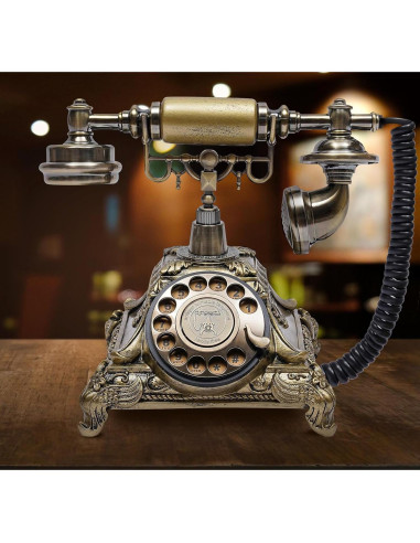 Teléfono Antiguo Sangyn Retro Europeo 1.2kg 29.2x25.4cm Bronce