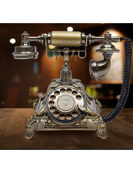 Teléfono Antiguo Sangyn Retro Europeo 1.2kg 29.2x25.4cm Bronce