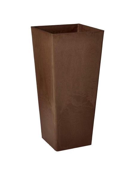 Macetero Cuadrado Alto Arcadia Garden 33x33x71 cm Chocolate