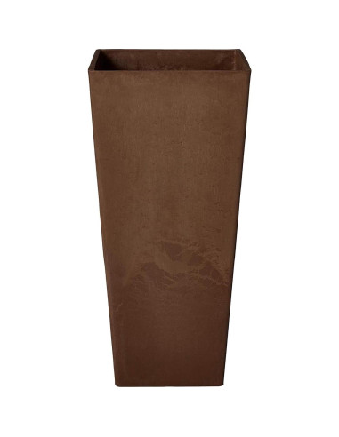 Macetero Cuadrado Alto Arcadia Garden 33x33x71 cm Chocolate